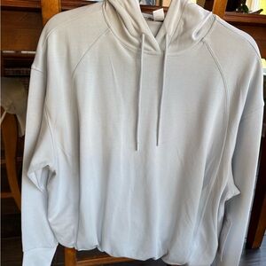 Athleta Soft Light Blue Bubble Hem Hoodie with pockets